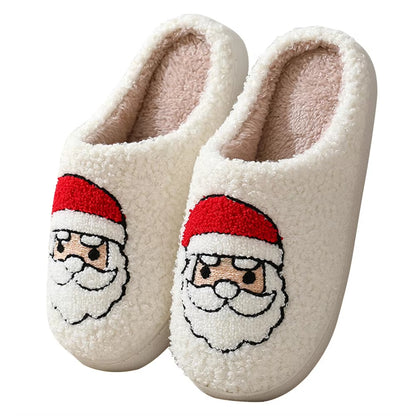 Christmas Slippers Reindeer Slippers For Women And Men Holiday Halloween Slippers Indoor Bedroom Fluffy Warm Fleece Slippers Winter Soft Cozy Home Non-Slip Soft Plush Slip-on Wool Lined House Shoes - ARCHSHOPE