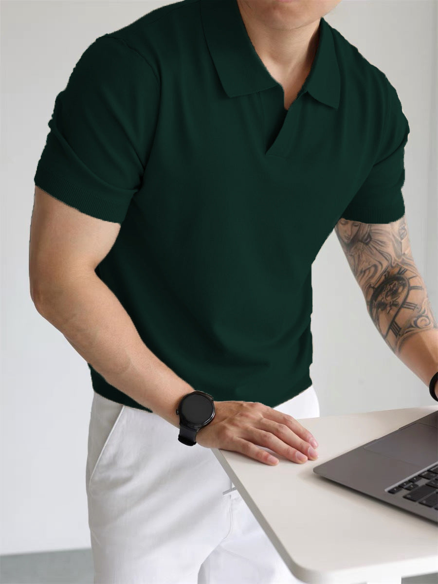 Summer Men's Cool Loose Lapels T-shirt