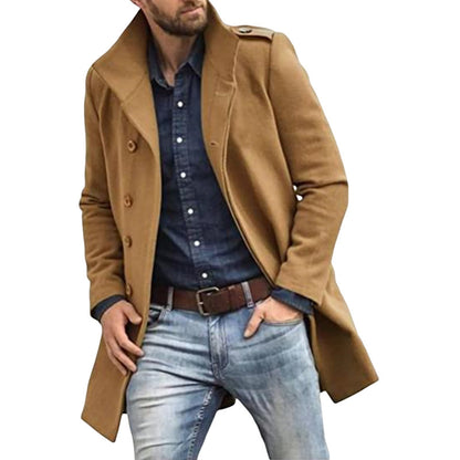 Manteau en laine de style européen pour homme, nouveau manteau épais pour l'automne et l'hiver