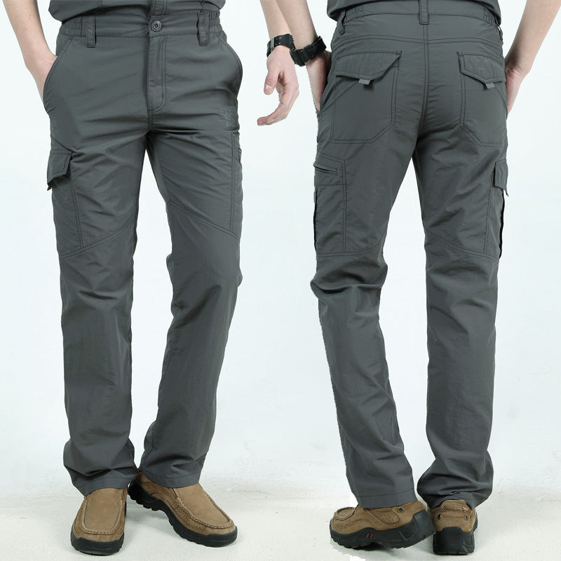 Pantalon cargo ample grande taille à poches multiples