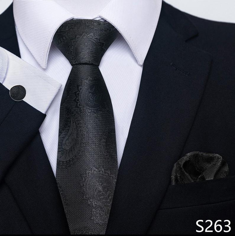 Men's Creative All-match Business Formal Wear Tie Scarf Cuff Buckle Set - ARCHSHOPE