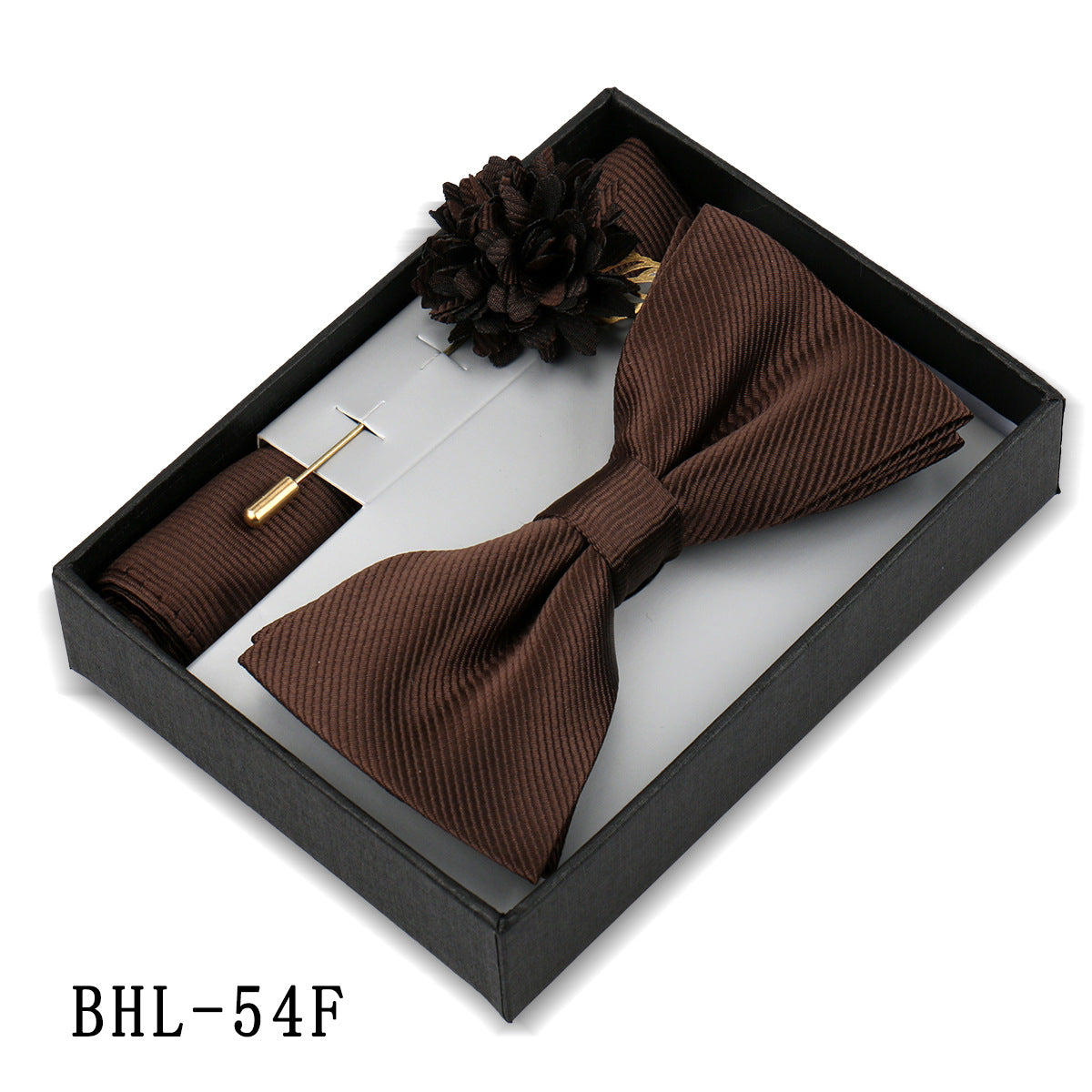 Mens Bow Tie, Pocket Square, And Brooch Gift Set - ARCHSHOPE
