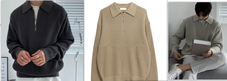 Manteau pull à manches longues de couleur unie