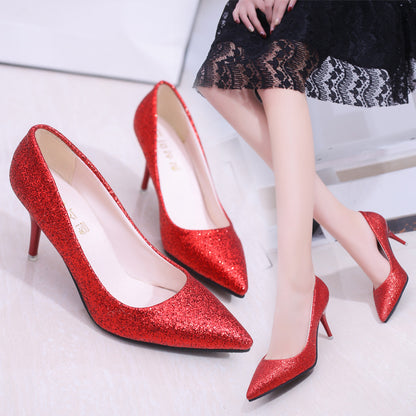 Women's Single Shoes, New Style, High Heels, High Heels, Pure Color Women Shoes, Shallowly Shallowly Worn Women Shoes, Women's Heels - ARCHSHOPE