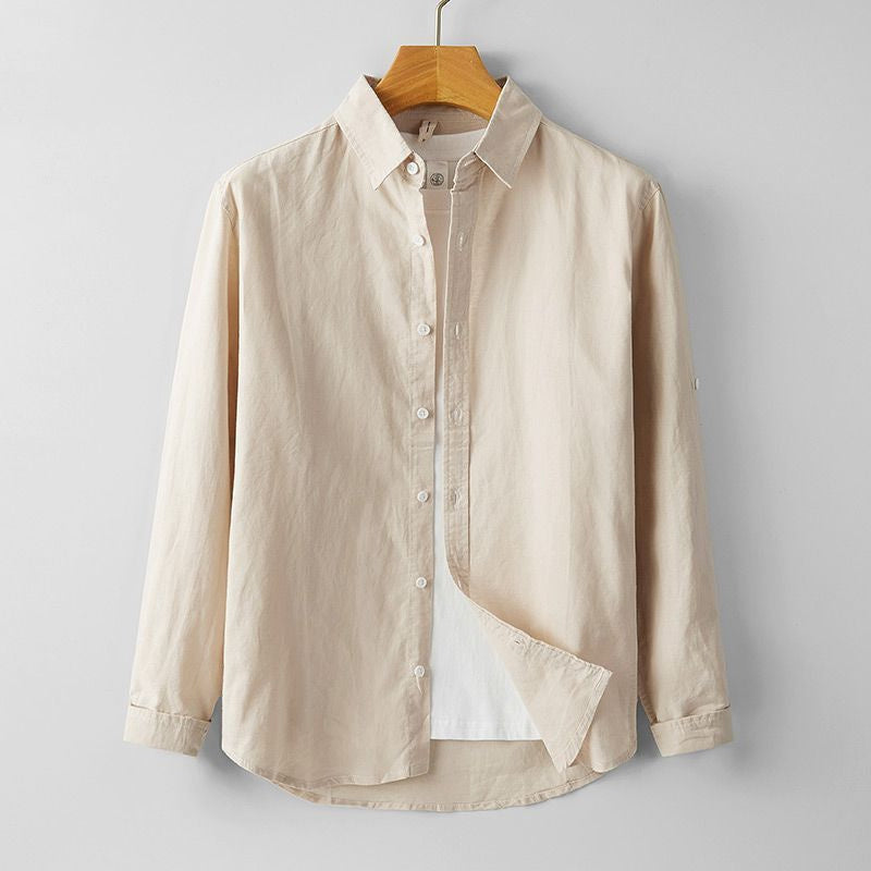 Summer Men's Cotton And Linen Casual Long Sleeve Shirt Thin - ARCHSHOPE