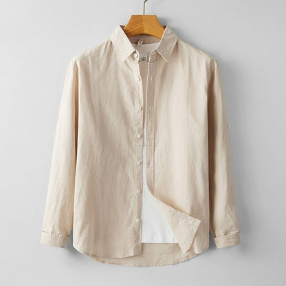 Summer Men's Cotton And Linen Casual Long Sleeve Shirt Thin - ARCHSHOPE