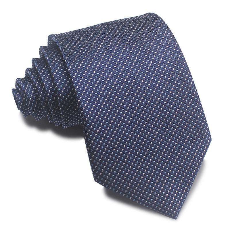 8CM Polyester Jacquard Striped Tie Men's Business Formal Red Black Blue - ARCHSHOPE