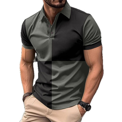 Lässiges, sportliches Poloshirt mit kurzen Ärmeln und Farbnähten und Umschlagkragen für Herren