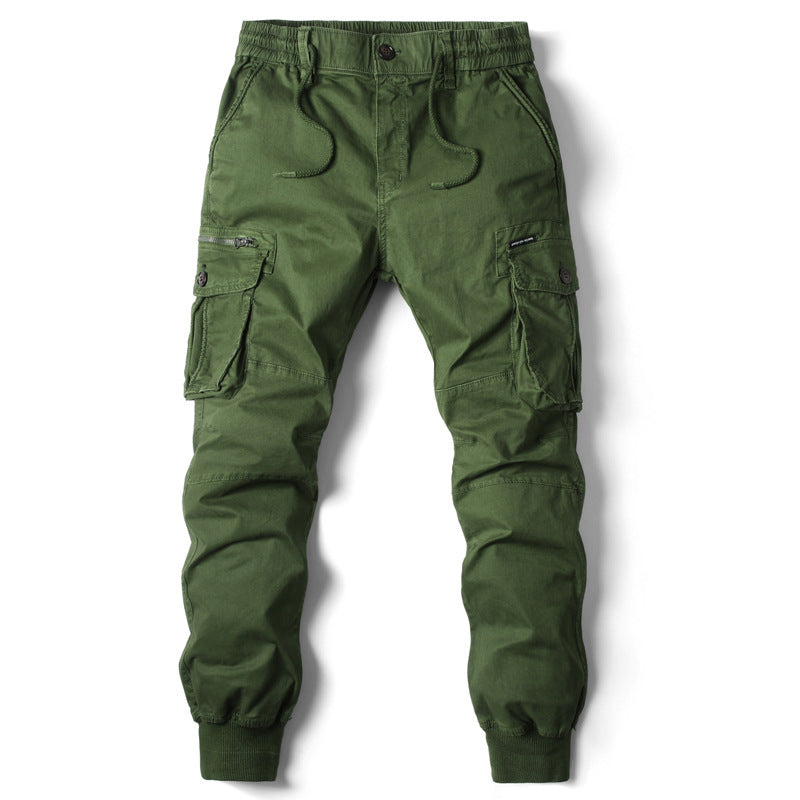 Solid Color Skinny Pants Multi-pocket Men's Working Pants - ARCHSHOPE