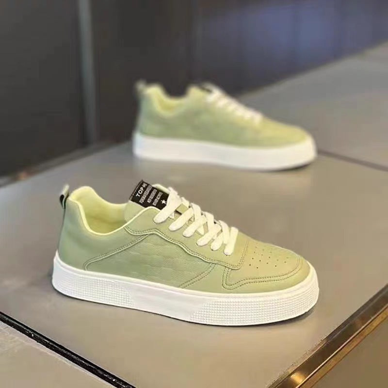 Baskets décontractées à lacets pour hommes, chaussures plates respirantes à carreaux