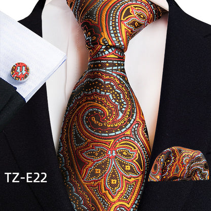 Paisley Tie Square Scarf Pocket Square Cufflinks Three-piece Set - ARCHSHOPE
