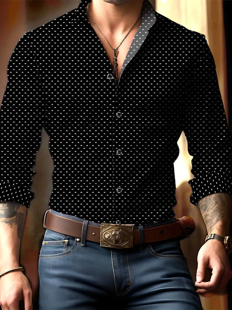 Breathable Volkswagen Casual Versatile Lattice Men's Long Sleeve Shirt - ARCHSHOPE