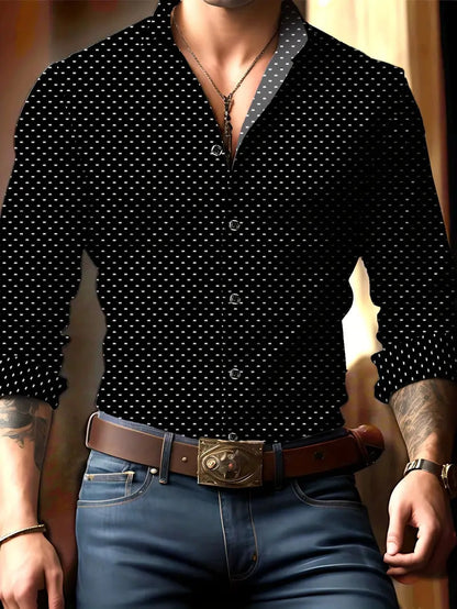 Breathable Volkswagen Casual Versatile Lattice Men's Long Sleeve Shirt - ARCHSHOPE