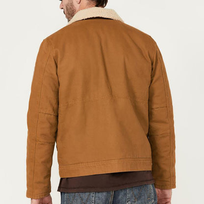 Herren Mantel Fleece Gefüttert Mantel Pelz Kragen Einreihig Multi-tasche
