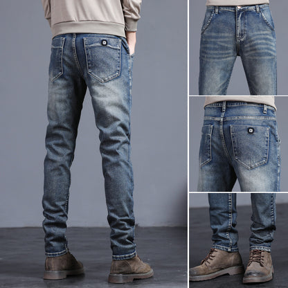 Herren Jeans Washed Slim Straight Stretch