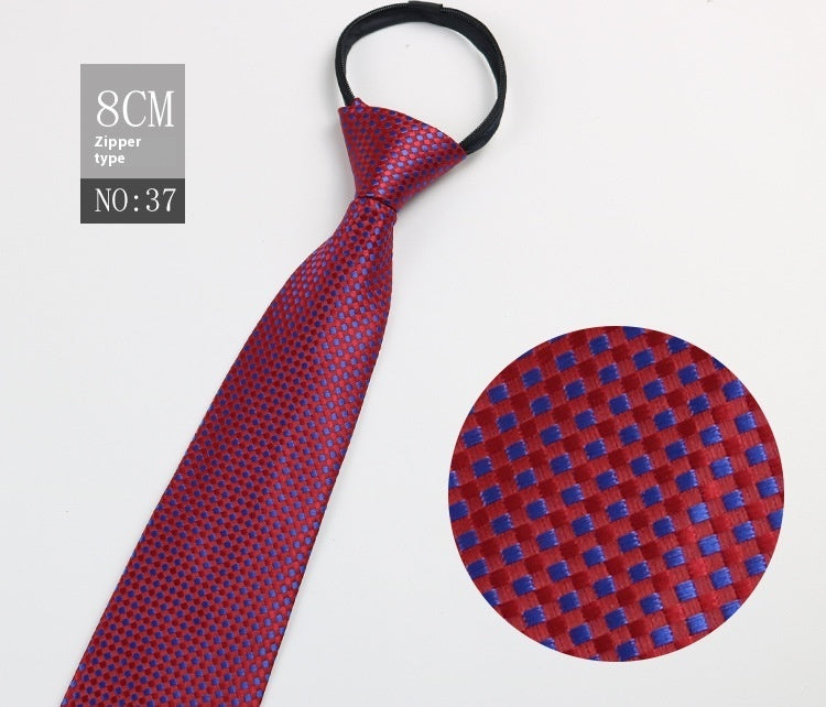 Black Men's Tie Striped Blue Business Tie Lazy Zip Tie In Stock Wholesale Pull Peels - ARCHSHOPE