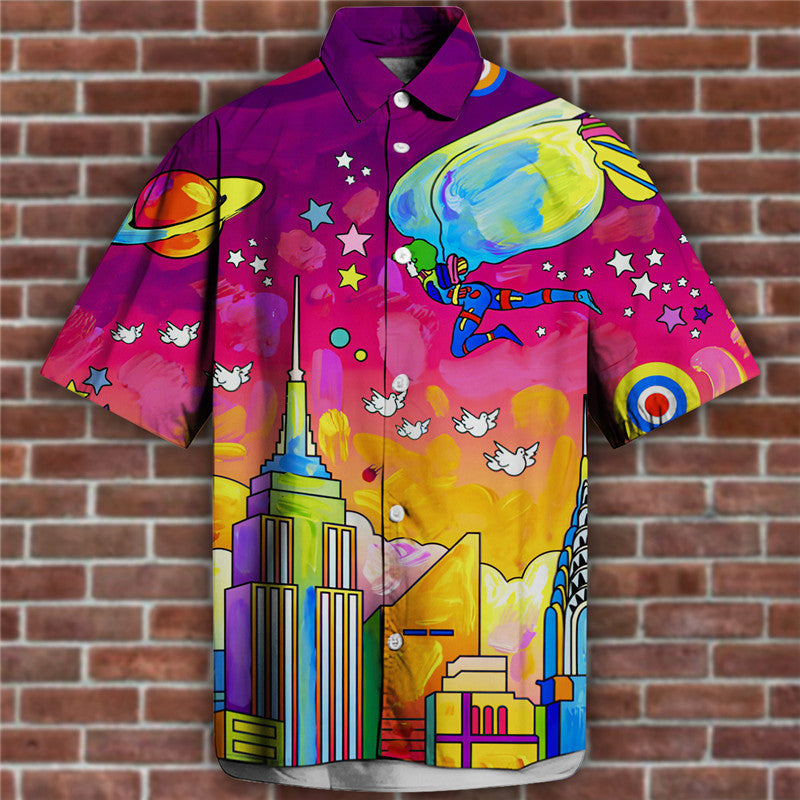 3D Personalisiertes Druck T-Shirt Sommer Lose Kurzarm Revers Shirt Lässige Streetwear Kleidung Für Männer