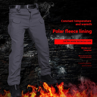 Winter Tactical Pants Men's Fleece-lined Waterproof Shark Skin Soft Shell Tactical Pants - ARCHSHOPE