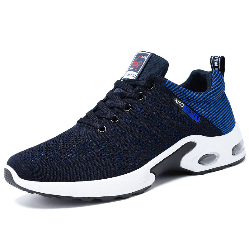 Modische Mesh-Schuhe mit gestreiftem Design für Herren, atmungsaktive Schnür-Sneaker für den Außenbereich, lässige, leichte Laufsportschuhe für Herren