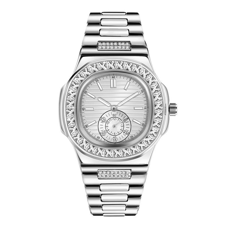 Mens Fashion Alloy Band Diamond Gifts Watches - ARCHSHOPE