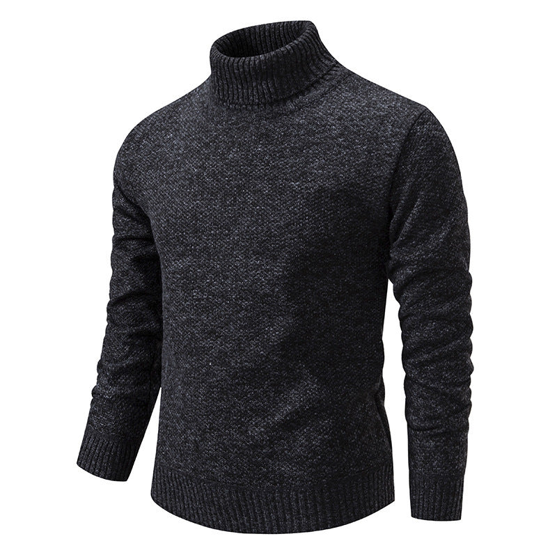Pull décontracté de couleur unie pour homme, coupe slim