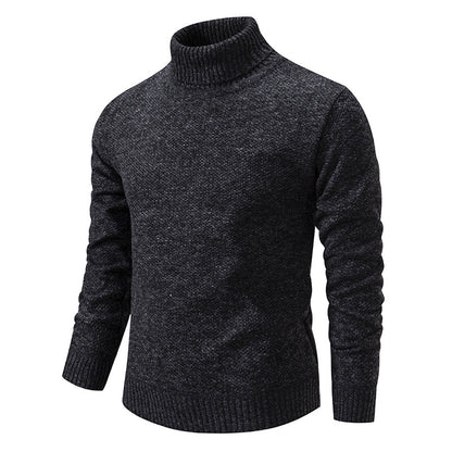 Pull décontracté de couleur unie pour homme, coupe slim