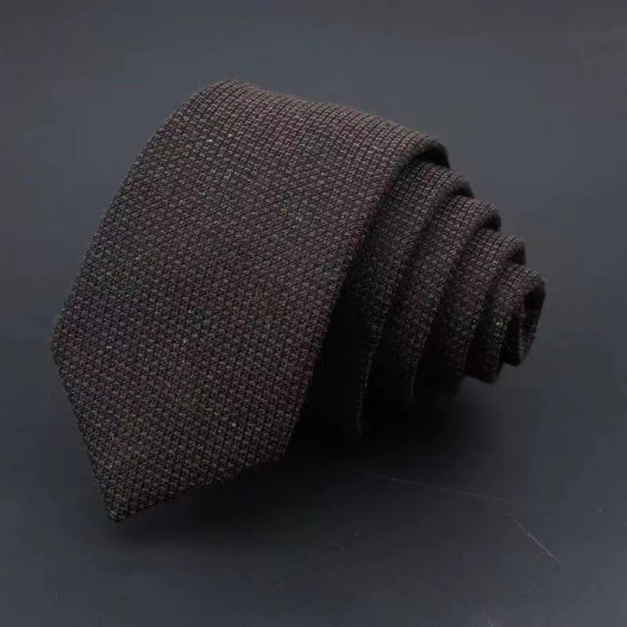 Thickened Sanded Fabric Hand Hit Men's Business Fashion Striped Solid Color Tie Cotton Formal Wear - ARCHSHOPE