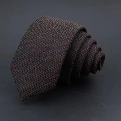 Thickened Sanded Fabric Hand Hit Men's Business Fashion Striped Solid Color Tie Cotton Formal Wear - ARCHSHOPE