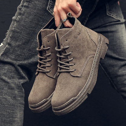 Lässige Lederschuhe High-Top-Stiefel