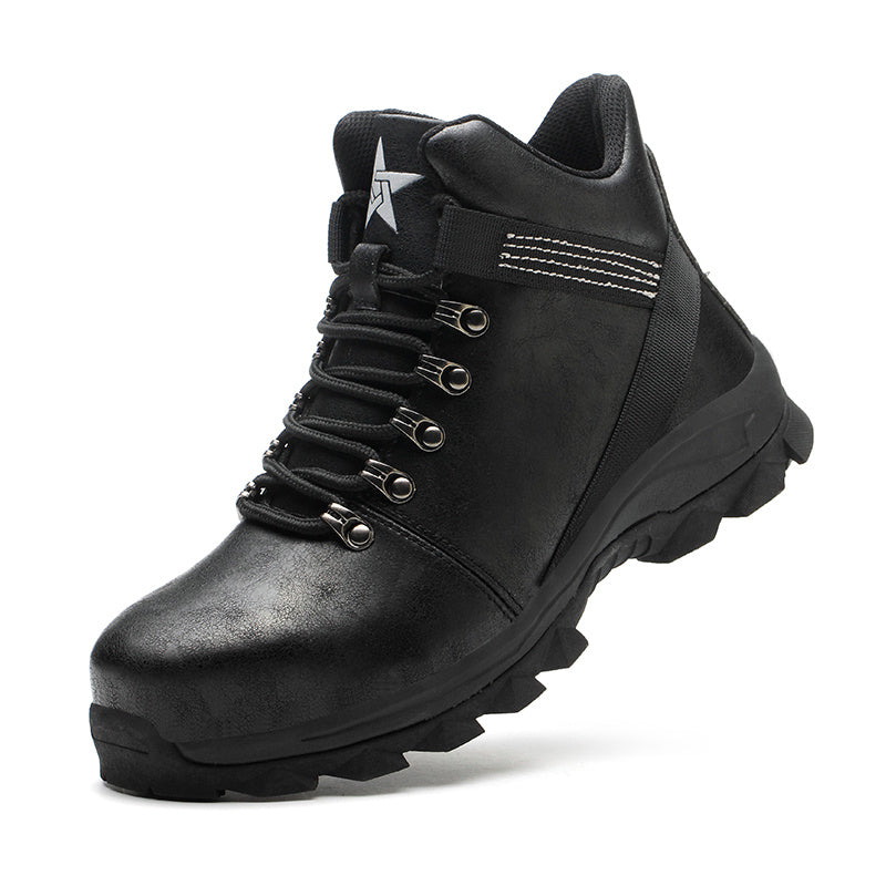 Chaussures de sécurité montantes pour hommes, chaussures de protection pour chantier, chaussures à embout d'acier, bottes de randonnée respirantes, bottes de travail anti-crevaison