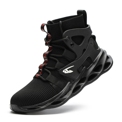 Chaussures de sécurité montantes pour hommes, chaussures de protection pour chantier, chaussures à embout d'acier, bottes de randonnée respirantes, bottes de travail anti-crevaison