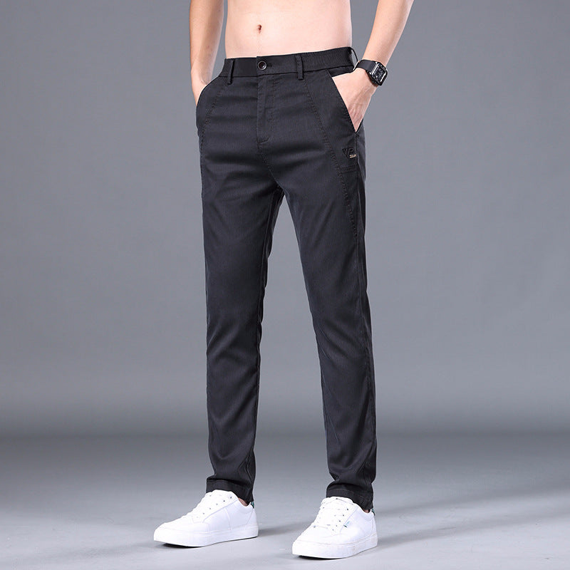 Herren Tencel Straight Hose Slim Fit Skinny Pants