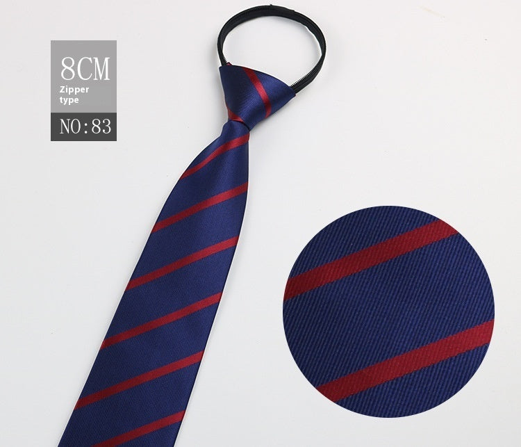 Black Men's Tie Striped Blue Business Tie Lazy Zip Tie In Stock Wholesale Pull Peels - ARCHSHOPE