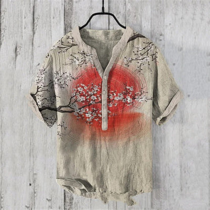 Chemises d'été pour hommes, style national tendance, à trois boutons