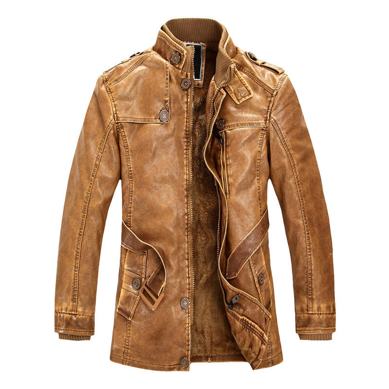 Trench-coat en cuir pour homme