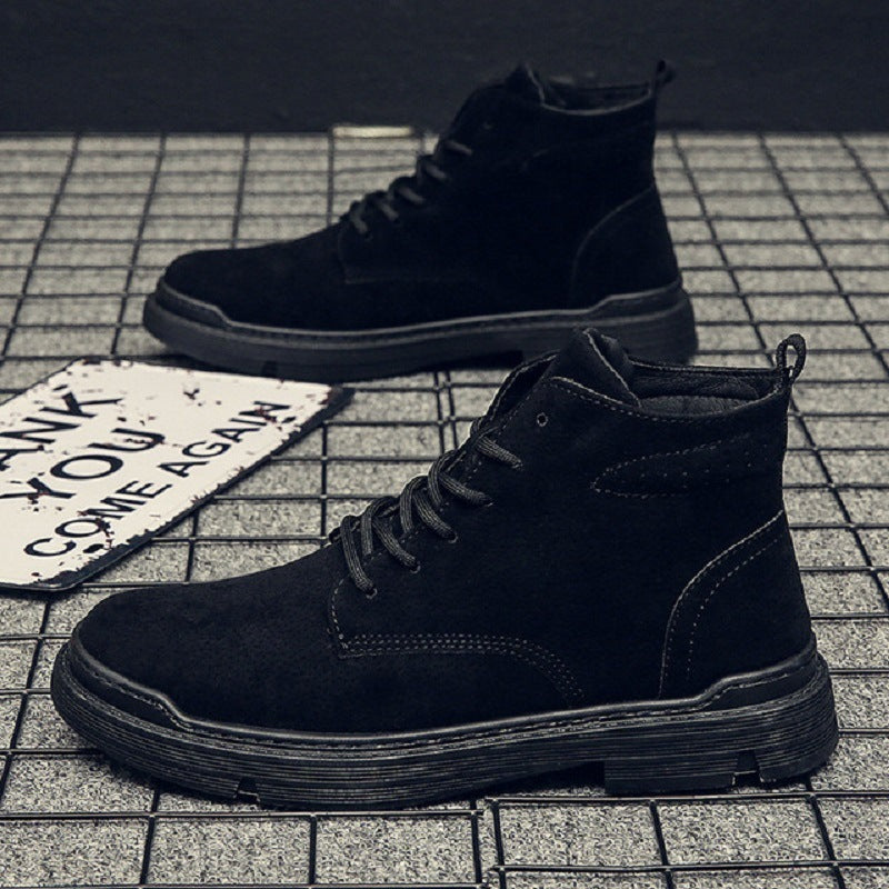 Lässige Lederschuhe High-Top-Stiefel