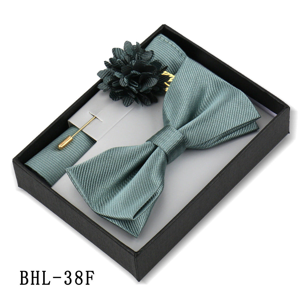 Mens Bow Tie, Pocket Square, And Brooch Gift Set - ARCHSHOPE