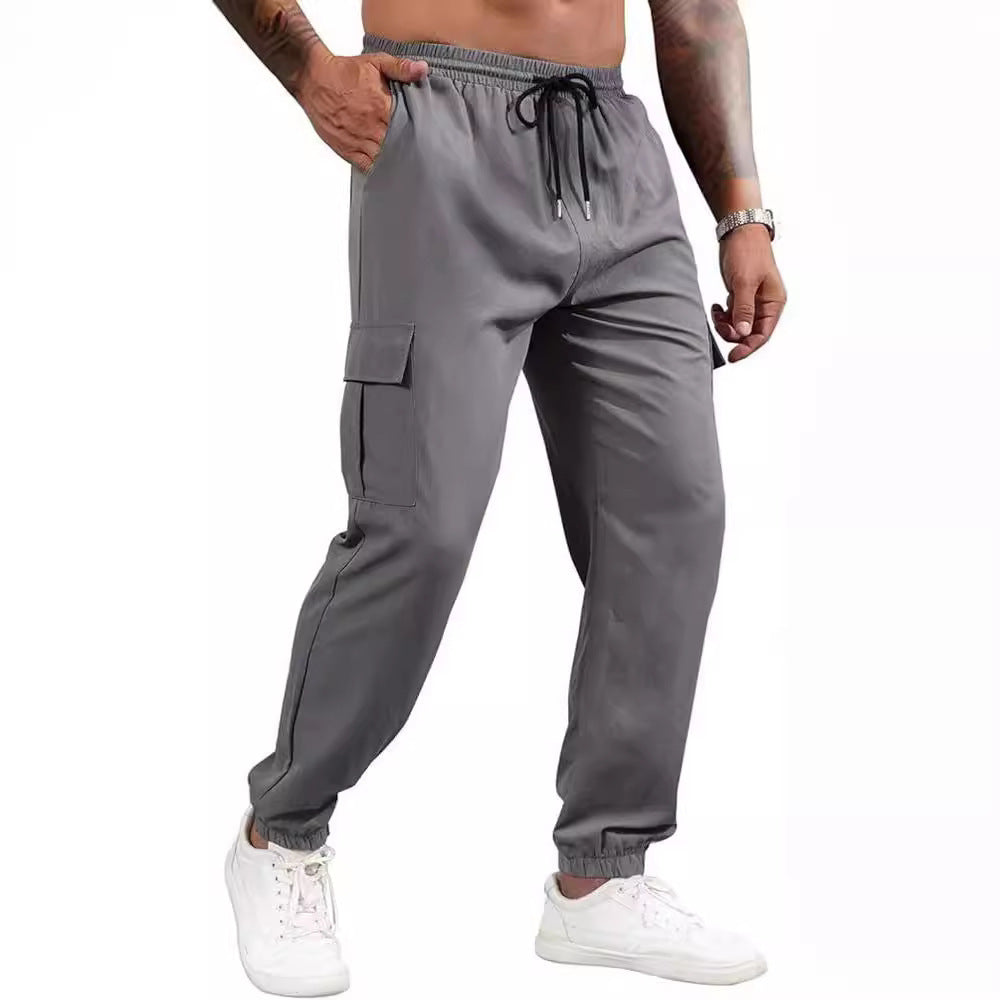 Lockere, gerade Cargohose mit mehreren Taschen