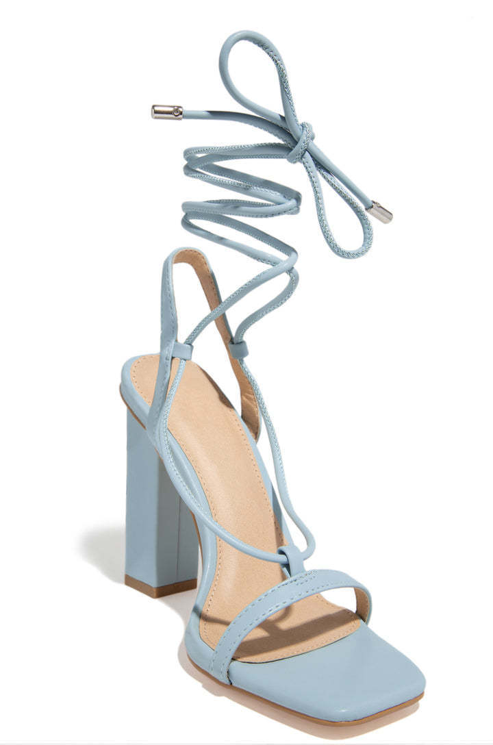 Women Shoes Square Toe Ankle Lace-Up Strappy Sandals Fashion Party Pumps - ARCHSHOPE