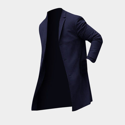 Fashion Winter Men's Trench Long Jackets Coats Overcoat Classic Jackets Solid Slim Fit Outwear Hombre Men Clothes Khaki Black - ARCHSHOPE