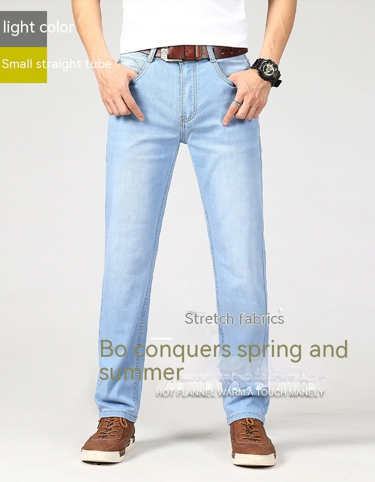 Jeans d'été pour hommes Pantalons droits pour hommes