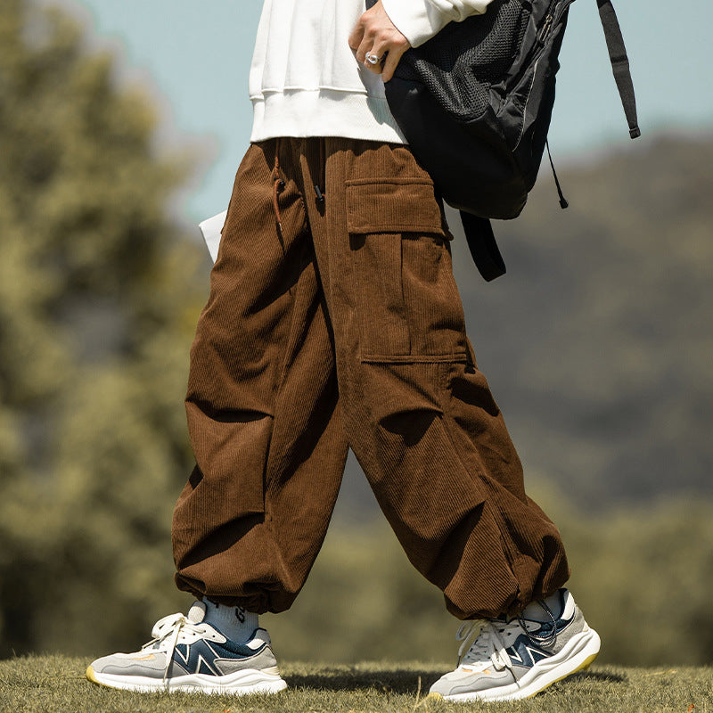 Herbst und Winter Gerade Casual Wide-Leg Cord Overalls Männer