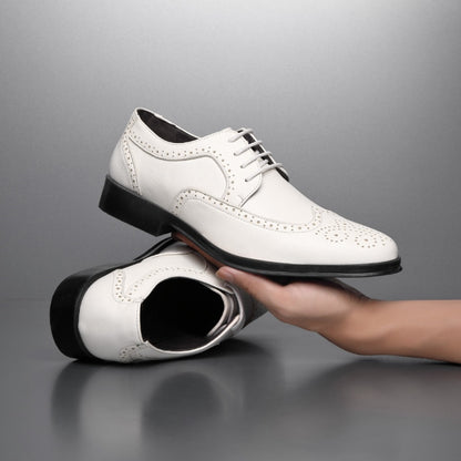 Blockgeschnitzte Freizeitschuhe aus Leder für Herren