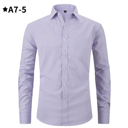 Chemise à carreaux à col polo de couleur unie pour homme