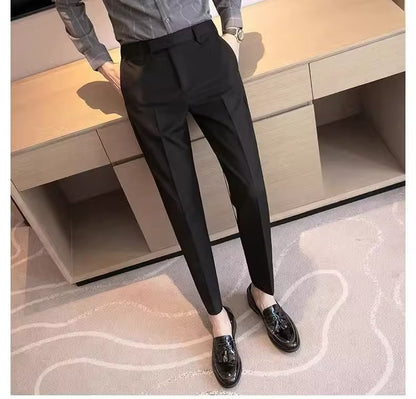 Lässige Anzughose Herren Cropped Anzughose Gerade