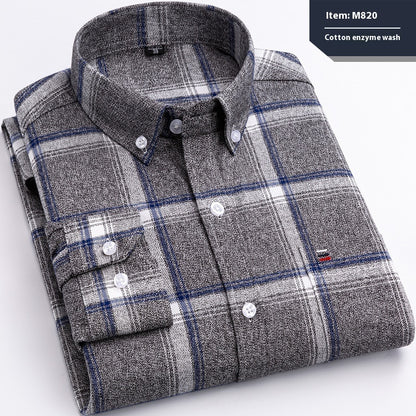 Baumwolle Langarmhemd Karo Business Slim Fit