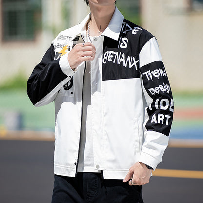 Men's Jacket Coat Loose Fashion Casual Handsome Young Top