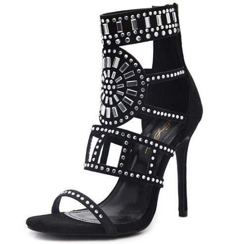Rhinestone high heel sandals - ARCHSHOPE