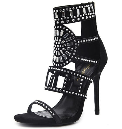 Rhinestone high heel sandals - ARCHSHOPE