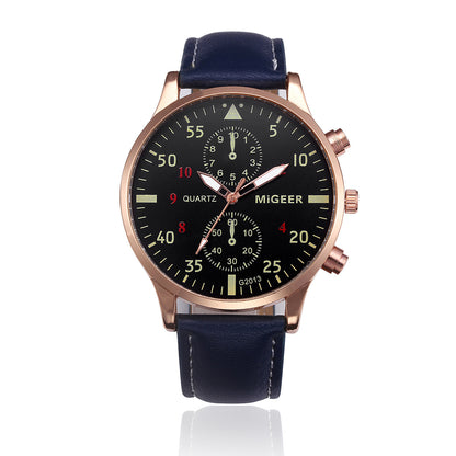 MIGEER Retro Design Men Watches Casual PU Leather Band Analog Alloy Quartz Wrist Watch Relogio masculino montre homme Clock New - ARCHSHOPE